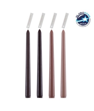 GloboStar® MOCHA-CREAM 35211 ΣΕΤ 4 Αρωματικά Κεριά Κηροπηγίου Παραφίνης με Άρωμα Σοκολάτα - Καφές Πολύχρωμα Μ2 x Π2 x Υ25cm